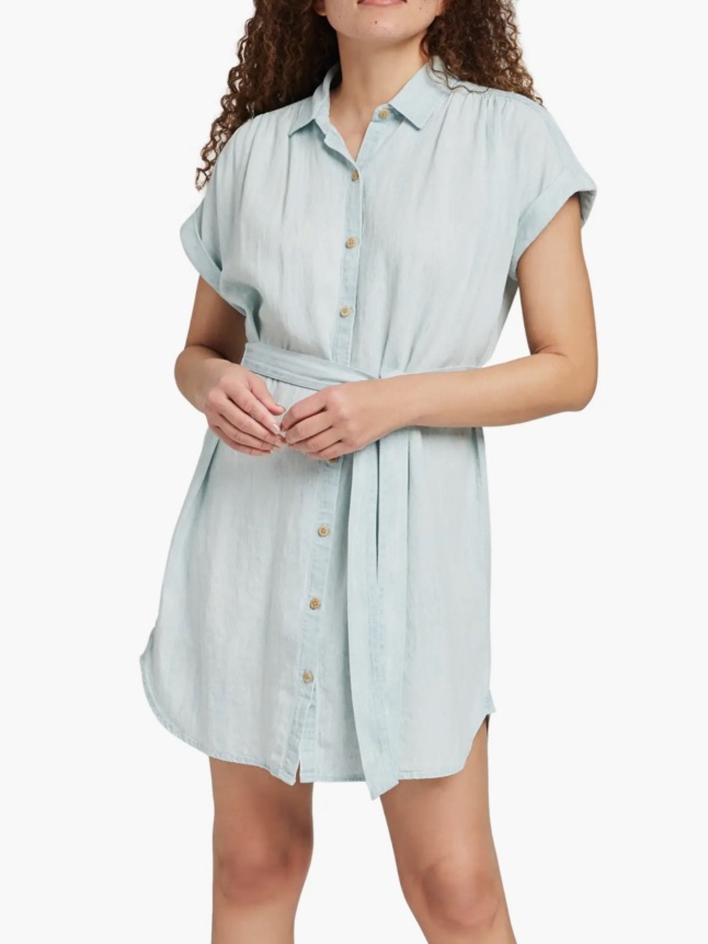 Faherty Breeze Belted Chambray Shirtdress medium